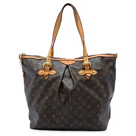 Borsa Satchel Louis Vuitton Monogram Palermo GM Marrone Marrone
