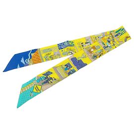 Twilly in seta giallo Hermès La Maison des Carrés Giallo