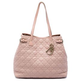 Sac cabas Panarea Dior Large en toile enduite Cannage Rose Rose