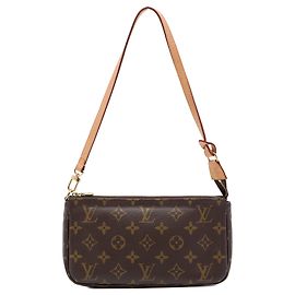 Bolsa de Ombro Louis Vuitton Monogram Pochette Accessoires Castanha Marrom