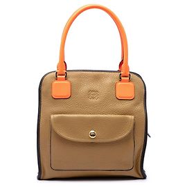 Borsa LOEWE Anagram Oro in pelle tricolore marrone Marrone