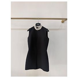 Autre Marque Mono Dior negro de lana con cuello de encaje Multicolor