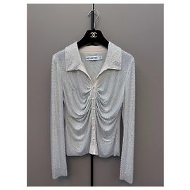 Self portrait Top Self-Portrait Argent à Strass en Polyester Taille 12 Multicolore
