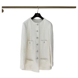 Veste Chanel en tweed blanc taille 36 Multicolore