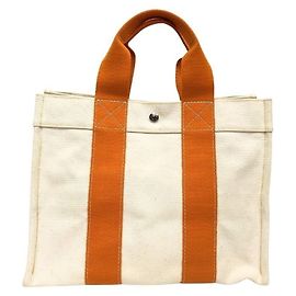 Hermès Sac cabas Hermes Bora PM Orange Écru