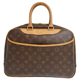 Louis Vuitton Bowling Vanity Printed Tuffetage with Leather Marron