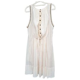 Vestido de algodón beige Sonia Rykiel con adornos metálicos Beige