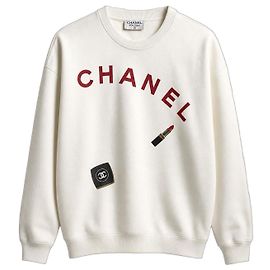 Jersey Chanel de algodón blanco logo maquillaje Negro Blanco Roja