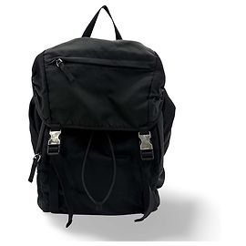 Prada Double Buckle Top Handle Tessuto Medium Noir