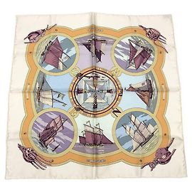 Hermès Hermes Carre 45 Seidentuch - Belles Amures Weiß