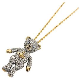 Colar longo com pendente de urso Vivienne Westwood Prata Dourado