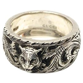 Gucci Cat Head Arabesque Ring aus Sterlingsilber Silber