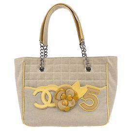 Chanel Camellia No.5 Chocolate Bar Canvas Large Black