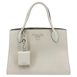 Prada Monochrome Saffiano with City Calf Small Branco