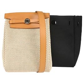 Hermès Herbag Toile and Leather TPM Beige