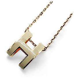 Hermès Collana Pendente Pop H Metallo e Smalto Standard Beige
