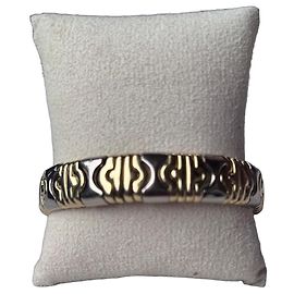 Brazalete Bulgari Parentesi de Acero y Oro Amarillo Amarillo