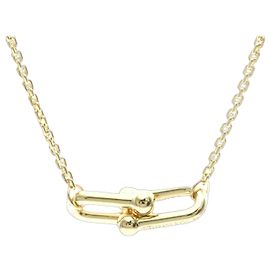 Autre Marque Tiffany Hardware Double Link Necklace in 18K Yellow Gold Golden