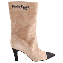 Chanel Camel Suede Boots Camel