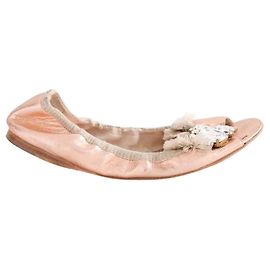 Miu Miu pink leather ballet flats Pink