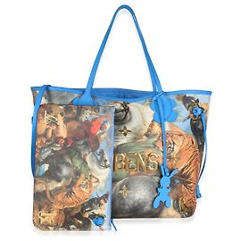Louis Vuitton x Jeff Koons Rubens Canvas Neverfull MM Azul Multicor