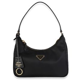 Bolsa Prada Mini Re-Edition 2005 em Re-Nylon e Saffiano Preta Preto