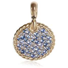 David Yurman Yellow Gold Sapphire and Diamond Elements Disc Pendant Other