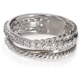 David Yurman Sterling Silver Diamond Crossover Ring Other