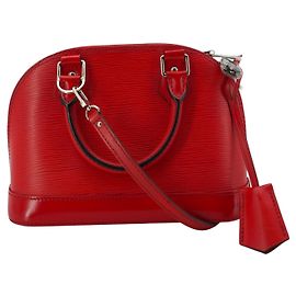 Louis Vuitton Red Epi Leather Alma BB Crossbody Bag Handbag Red