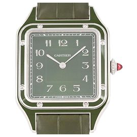Cartier Santos Dumont LM Platinum Limited Manual Winding Grün