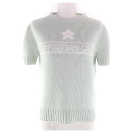 Autre Marque Haut en maille de cachemire à manches courtes Christian Dior Autre Vert