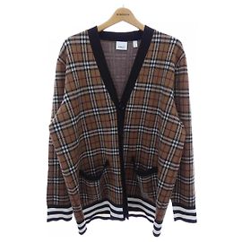 Burberry 8050766 Cardigã de lã Marrom Preto Vermelho Outro