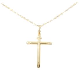 Autre Marque 750 Yellow Gold Cross Necklace Golden