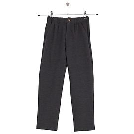 Pantalones rectos de algodón grises Bonpoint Gris