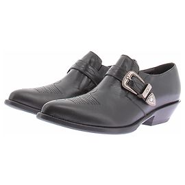 Paco Rabanne Botines vaqueros cortos en cuero negro Negro