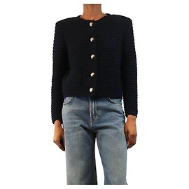 Ba&Sh Navy Gabardine cardigan - size M Navy blue