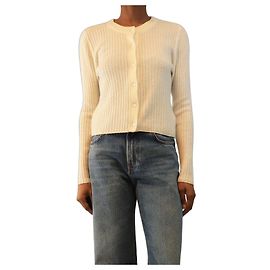 Autre Marque Cardigã cropped de cashmere creme - size S Cru