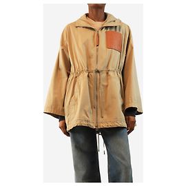 Loewe Sandstone hooded Anagram patch-pocket jacket - size UK 8 Other
