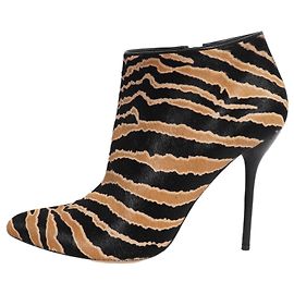Gucci Botas de cano curto em pelo de pônei preto e castanho - size EU 39 Marrom