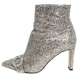 Jimmy Choo Glittery silver ankle boots - size EU 39 (UK 6) Silvery