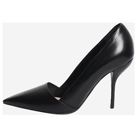 Autre Marque Escarpins à bout pointu en cuir noir - taille EU 39 (UK 6) Noir