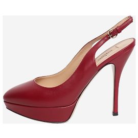 Valentino Red leather slingback pumps - size EU 39 Red