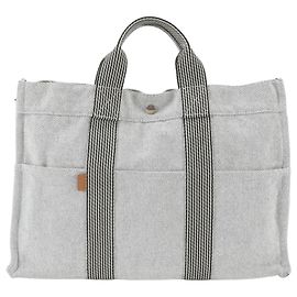 Hermès Hermes New Fourre-Tout MM Leather Tote Bag Black White