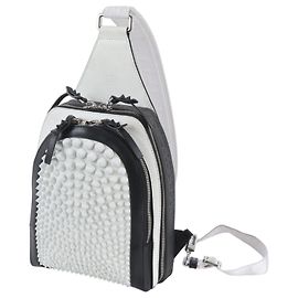 Borsa a tracolla Christian Louboutin Rubifunk in pelle Nero Bianco