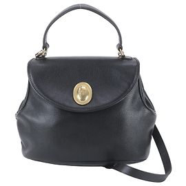 Bolsa de Ombro 2-Way em Couro Christian Dior Preto