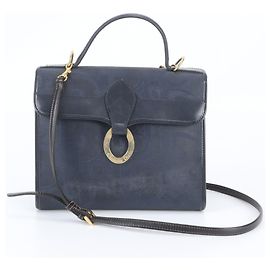 Borsa a tracolla 2-Way in pelle Christian Dior Trotter Blu navy