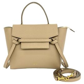 Céline CELINE Belt Bag Nano Leather Handbag Beige