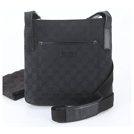 Borsa a tracolla Gucci GG Canvas Leather Nero