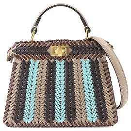 Bolsa 2-Way Fendi Peekaboo ISeeU Petite Marrom Azul Bege