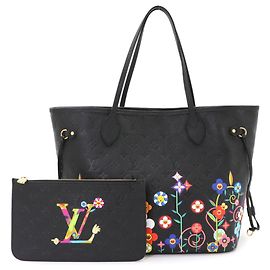 Borsa Tote Louis Vuitton Monogram Empreinte Neverfull MM Nero Multicolore